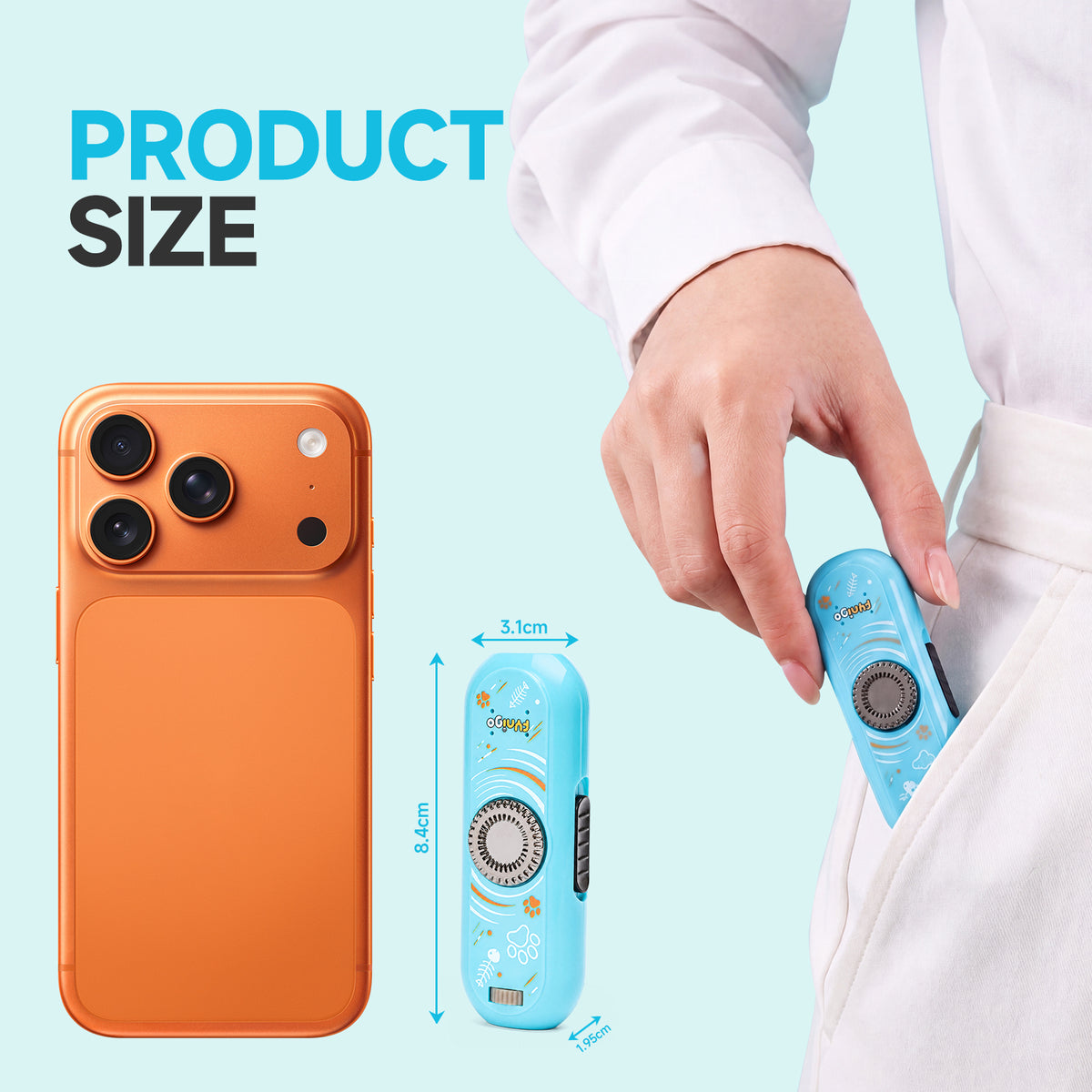 FYNIGO Interactive Cat Laser Toys for Indoor Cats Adult and Kittens, Finger Rotatable, Rechargeable Cat Teaser Wand Toy with 4 Modes & 5 Fun Patterns